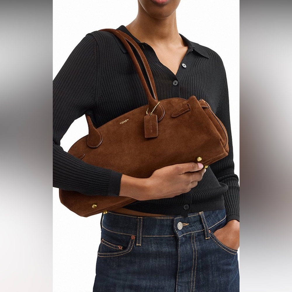 NWOT🌸COACH Empire 34 Carryall Suede Shoulder Handle Bag in “Warm Brown” - Picture 15 of 15